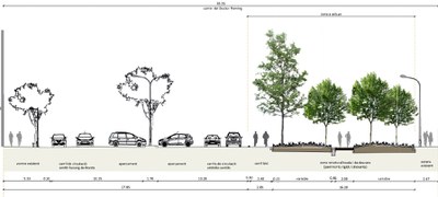 La distribución de la sección de la avenida Doctor Fleming propuesta en el proyecto.