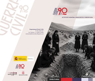 Nuevo programa de actividades de Memoria Democrática de la Paeria para otoño, que propone reflexionar sobre el legado de la Guerra Civil y los retos democráticos.