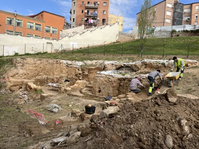 La excavación que se está llevando a cabo en la zona de la Casa del Pogrom.
