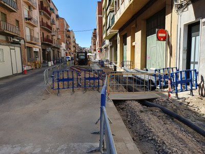Las obras se están llevando a cabo en la calle Corts Catalanes.