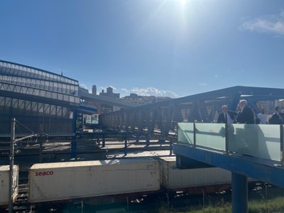 Larrosa, Santano y Crespín han visitado la estación Lleida-Pirineus.