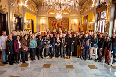 Conmemoración del 140 aniversario del nacimiento de Antoni Vives (alcalde de Lleida 1932-34 y 1936), este miércoles en el Salón de Sesiones de la Paeria..