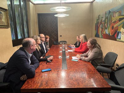 La concejala de Consum, Anna Miranda, se ha reunido con el director general de la Agencia Catalana de Consum, Albert Melià.