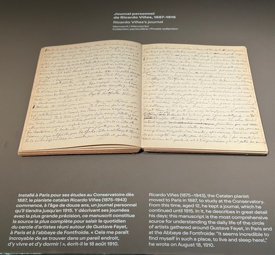 El diario personal de Ricard Viñes, que se expone en la muestra, ha permitido reconstruir la trayectoria de Fayet.